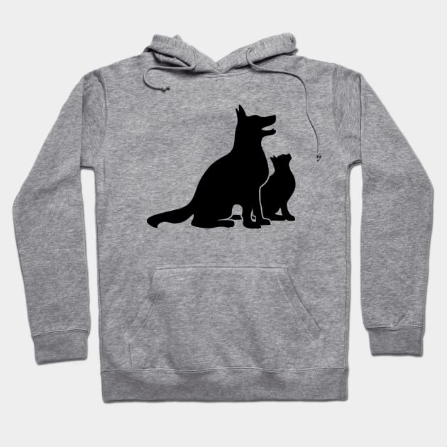 Dog and Cat Best Friends Hoodie by hobrath